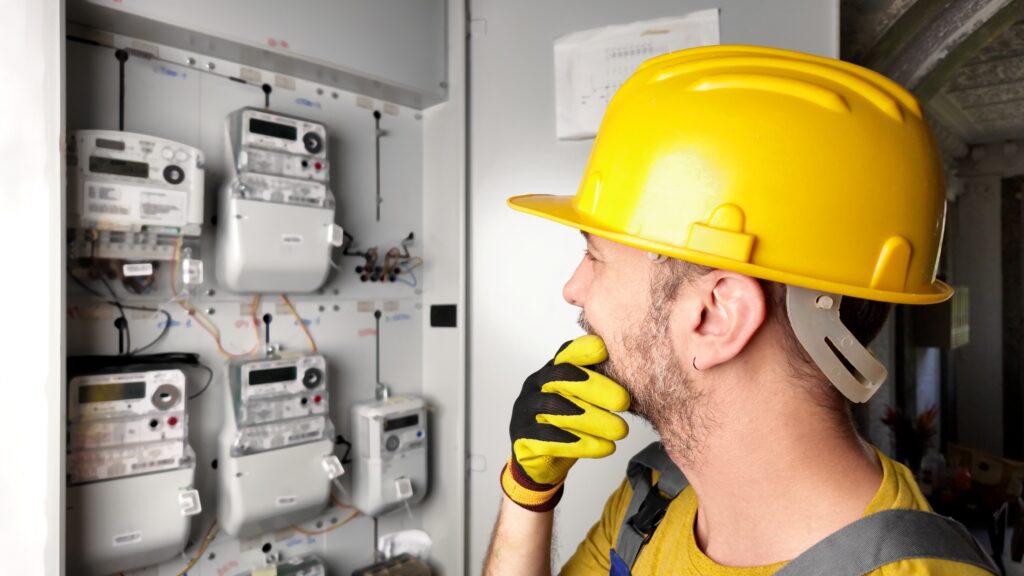 Elektriker prüft eine elektrische Anlage